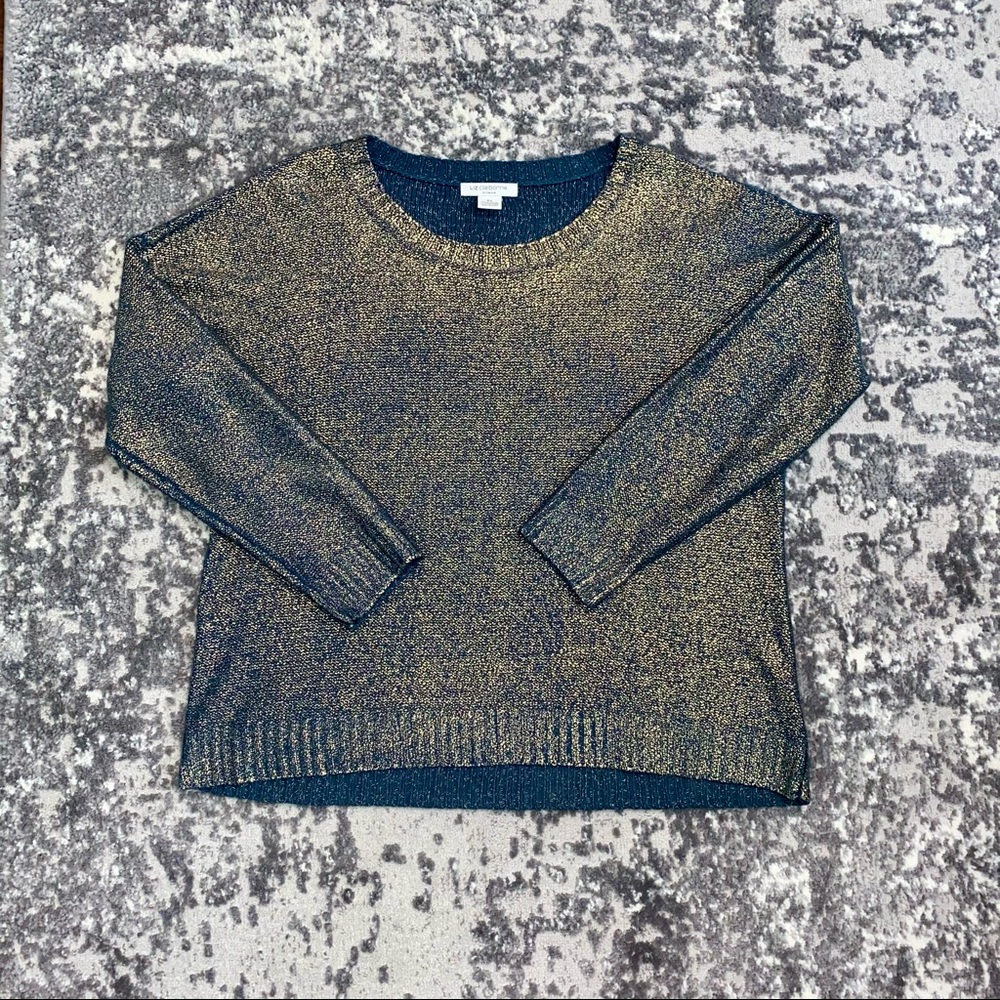 Navy and Gold Liz Clairbone Sweater